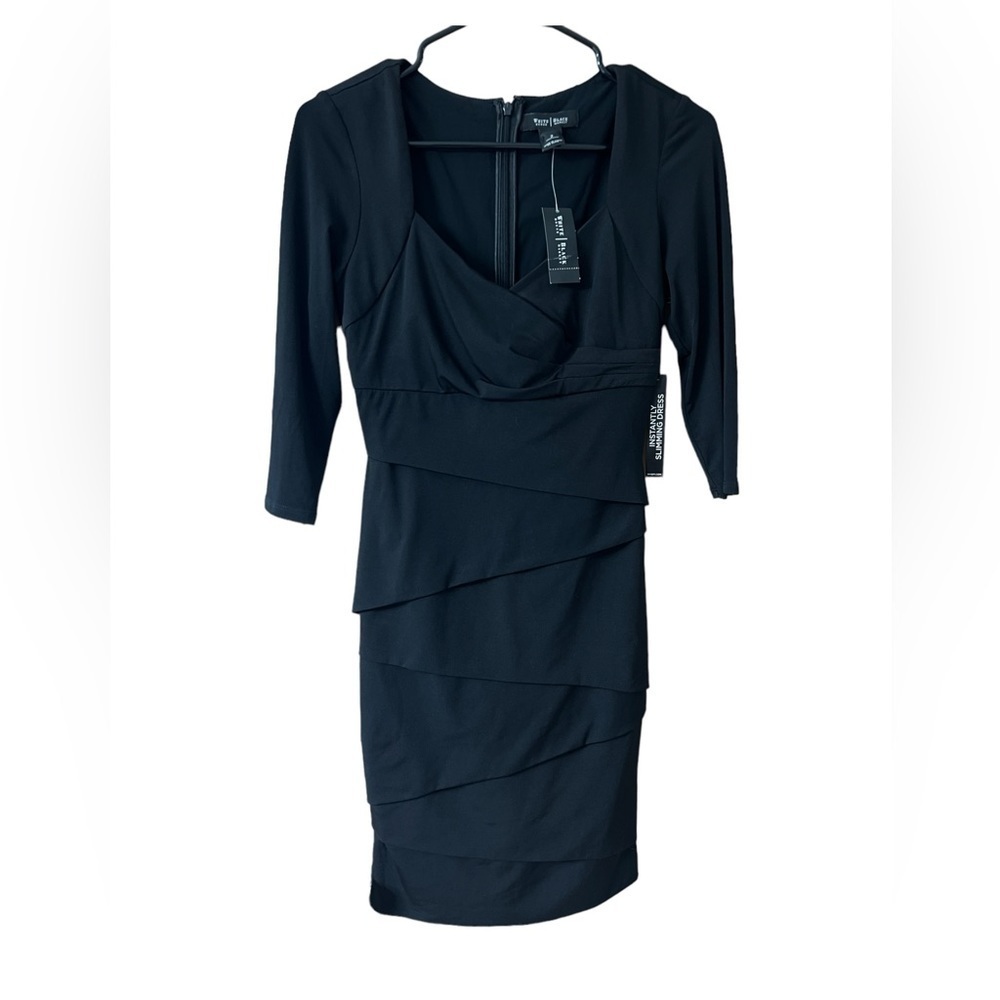 NWT White House Black Market WHBM Instantly Slimming 3/4-Sleeve Dress size 2